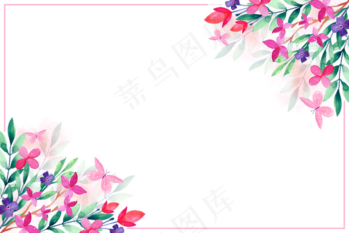 水彩花卉背景eps,ai矢量模版下载
