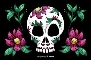 手绘dia de muertos背景