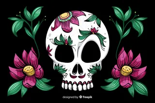 手绘dia de muertos背景