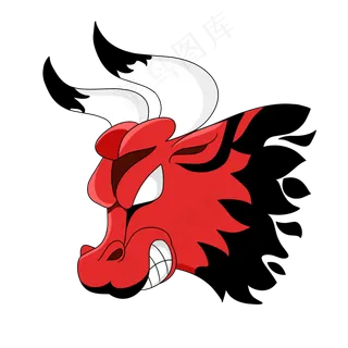 红色愤怒公牛