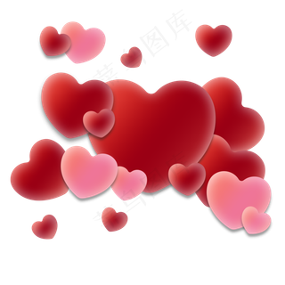 七夕情人节浪漫立体不规则红心堆