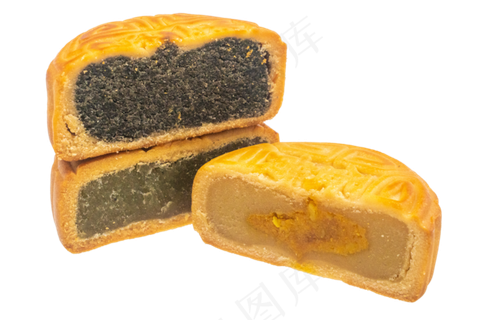 切开中秋节月饼