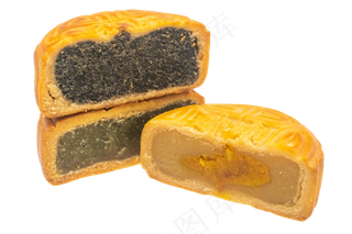 切开中秋节月饼