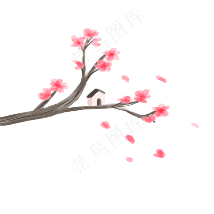  梅花水墨画(4688X4688(DPI:300))psd模版下载