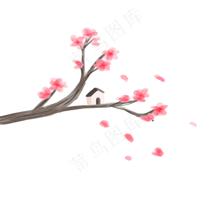  梅花水墨画(4688X4688(DPI:300))psd模版下载