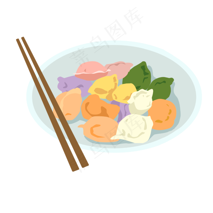冬天立冬节气吃饺子五彩水饺(3000X3000(DPI:300))psd模版下载