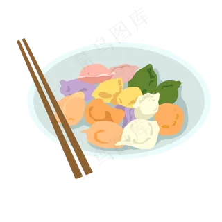 冬天立冬节气吃饺子五彩水饺