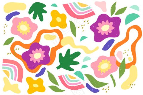 手绘抽象有机形状背景