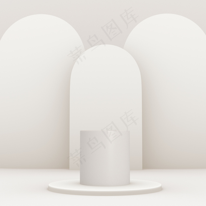 3d几何白色平台，用于产品放置，背景由平面和可编辑颜色构成