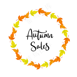 秋季环形促销边框