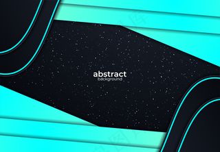 绿松石和黑色背景与矢量重叠层效果和闪光