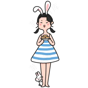 中秋节兔女郎月饼兔子
