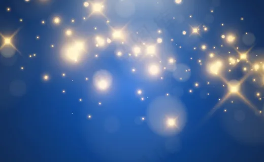 明亮美丽的金色火花在透明的背景上。 明亮美丽的金色火花在透明的背景上。