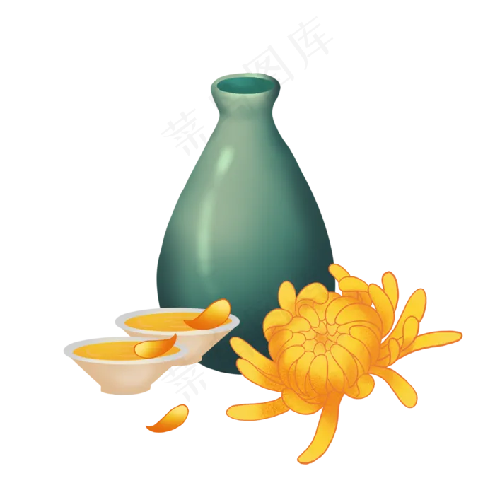 重阳节菊花酒酒水(3000X3000(DPI:300))psd模版下载