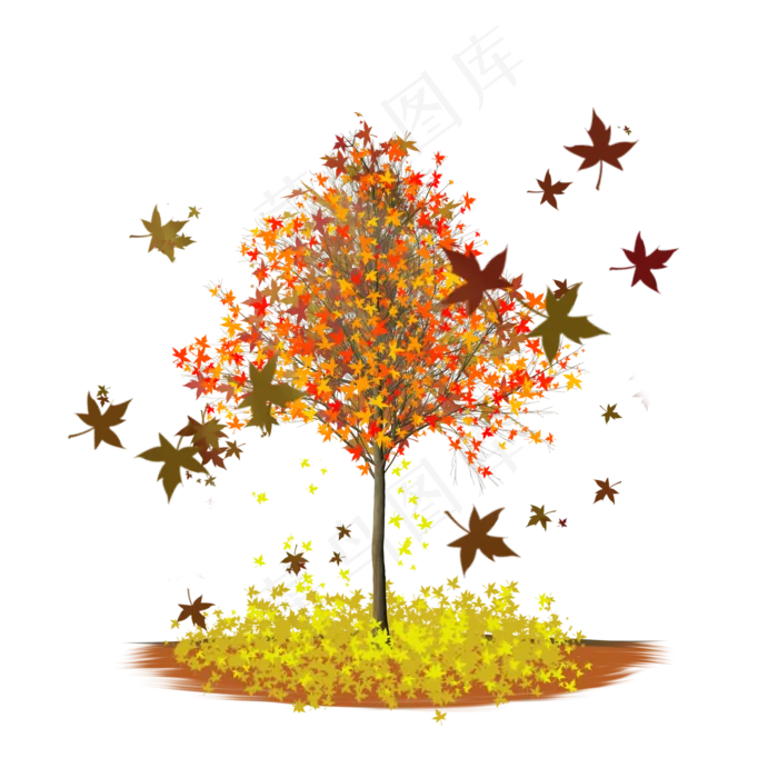 秋天的枫叶矢量(2000X2000(DPI:300))psd模版下载