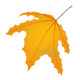 秋天黄色枫叶仿真