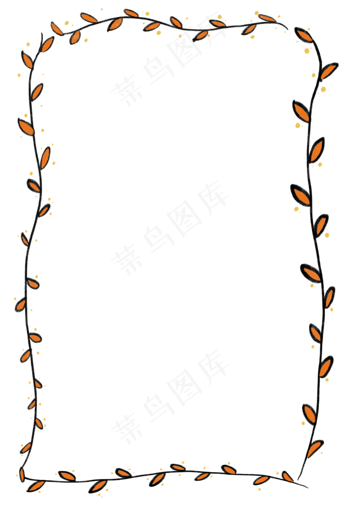红色秋叶边框png图片素材(3543X5315(DPI:300))psd模版下载
