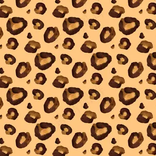 棕色动物印花水彩无缝图案