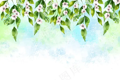 水彩可爱的春天背景