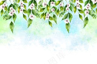 水彩可爱的春天背景