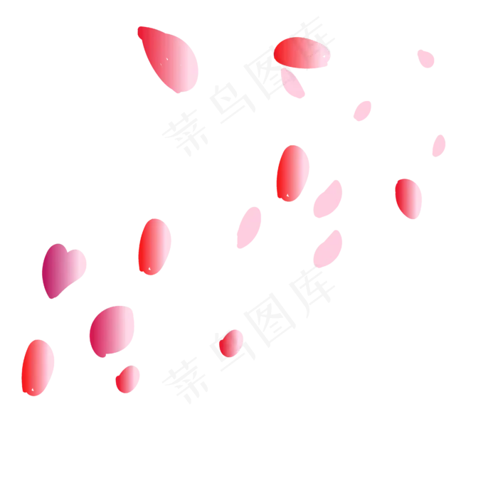 七夕情人节粉红色飘落的花瓣(4167*4167px 300 dpi )ai矢量模版下载