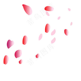 七夕情人节粉红色飘落的花瓣