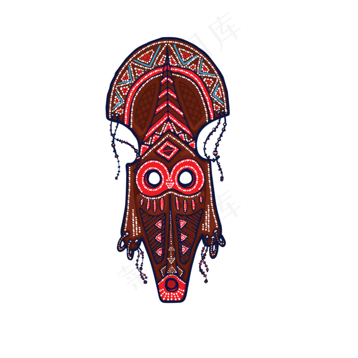 中元节祭祀面具矢量图