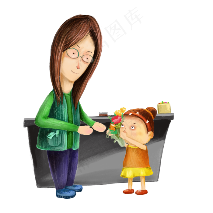 教师节老师学生插画