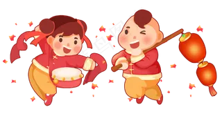 新春元旦年娃庆祝新年