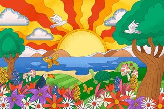 迷幻生动的景观背景