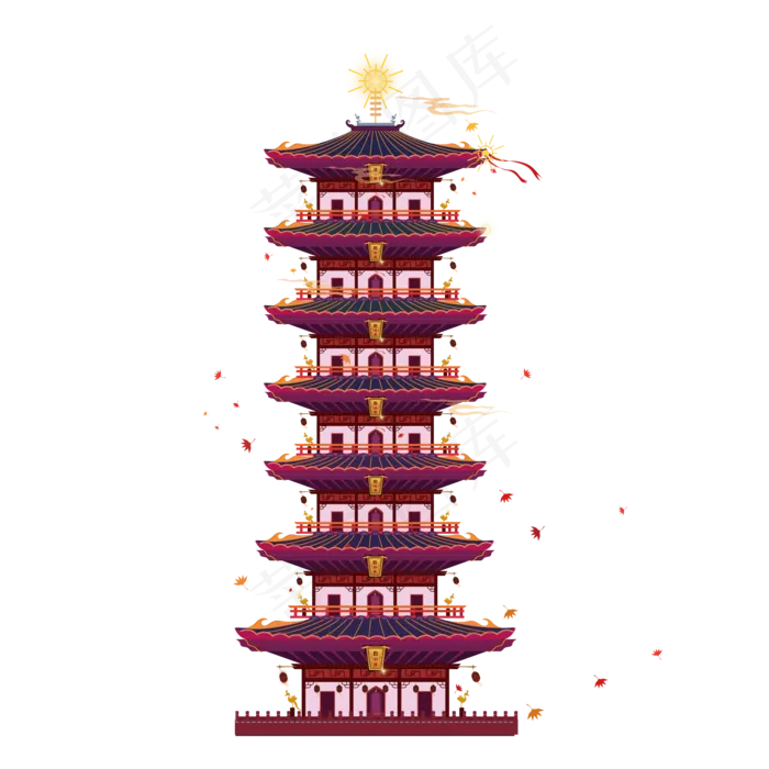 卡通矢量宝塔可商用元素(2000X2000(DPI:150))ai矢量模版下载