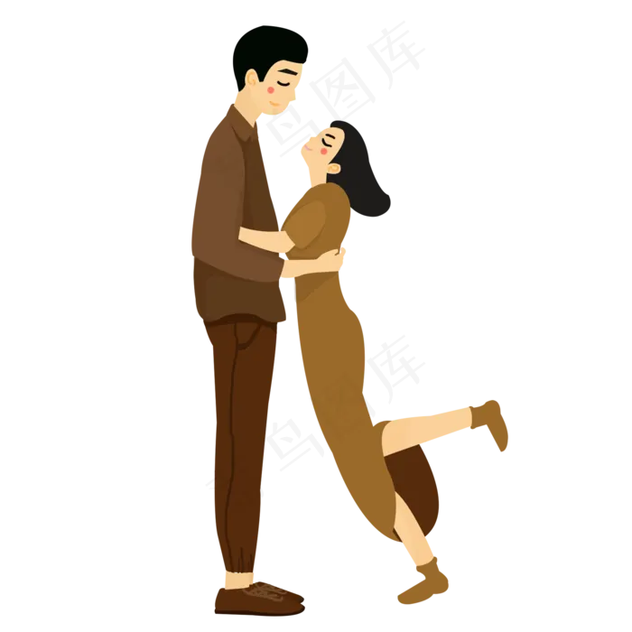 文艺七夕卡通情侣(2000X2000(DPI:300))psd模版下载