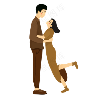 文艺七夕卡通情侣