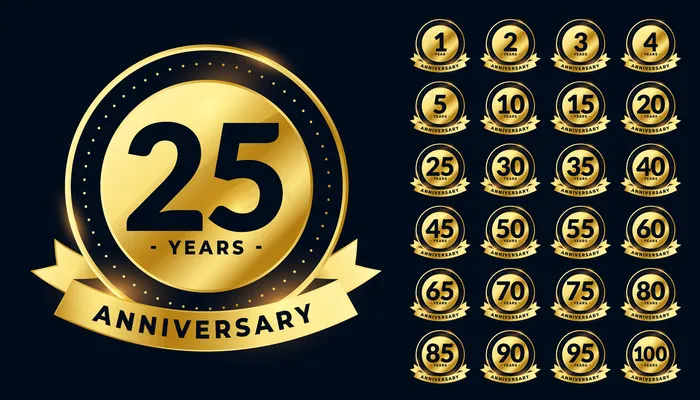 金婚纪念标签大套eps,ai矢量模版下载