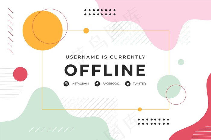 孟菲斯风格的离线抽搐横幅banner