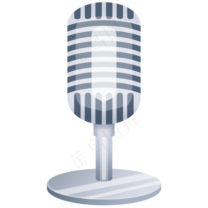 银色语音话筒插画