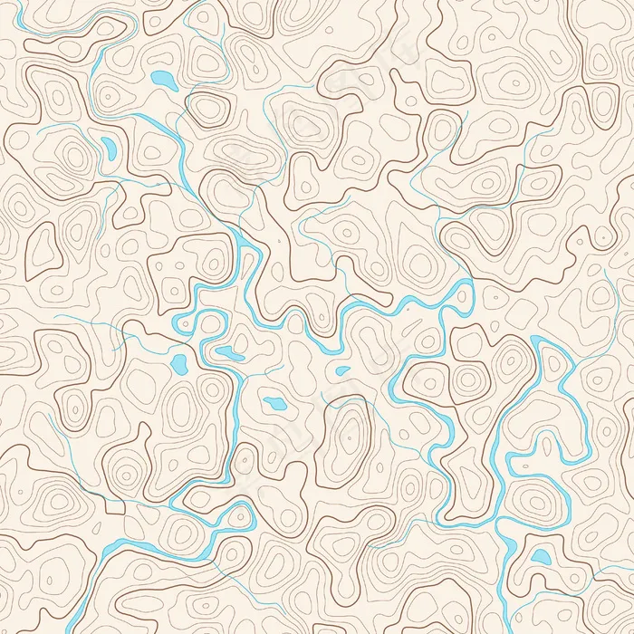 河流湖泊矢量抽象地形图eps,ai矢量模版下载