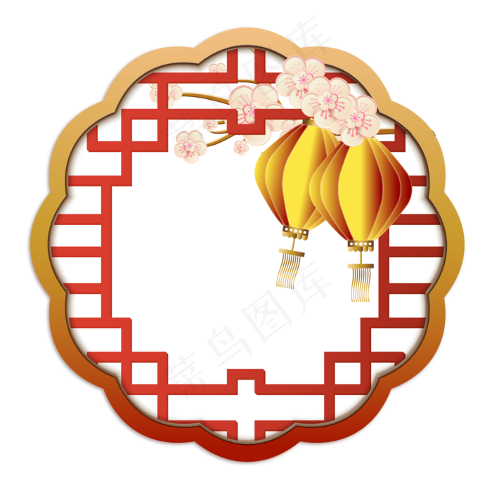 新年立体灯笼边框(2000X2000(DPI:300))ai矢量模版下载