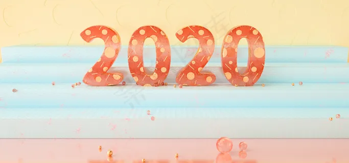 唯美鼠年2020创意背景