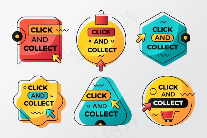 单击并收集按钮收集eps,ai矢量模版下载