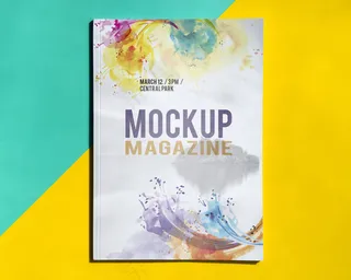 简单背景上的模型样机杂志