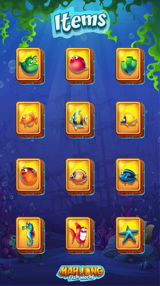 麻将鱼世界插画