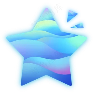 渐变扁平风七夕五角星图标