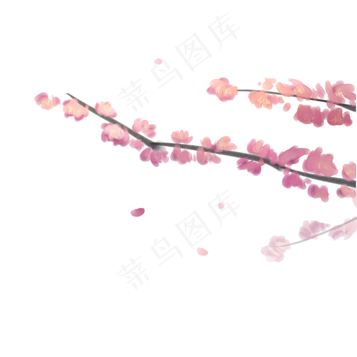 桃花梅花树枝(2000X2000(DPI:299))psd模版下载