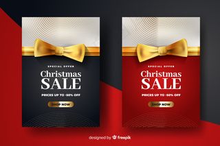 金色圣诞促销横幅banner模板