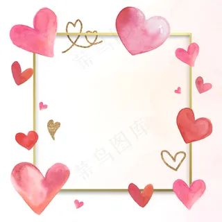 瓦伦丁边界水彩插图