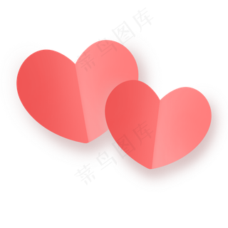 粉红色七夕剪纸爱心