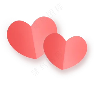 粉红色七夕剪纸爱心