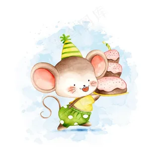 蛋糕水彩鼠标