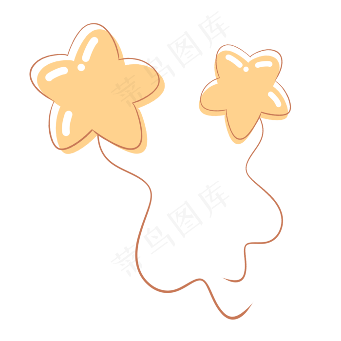 黄色可爱手绘星星气球